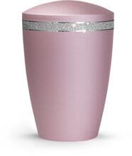 Urna per animali Völsing Glamour Edition, fascia Sparkling Glamour argento, velluto rosé, 0,5 L