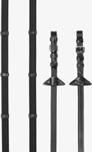 LeMieux Continental rubber reins, black/silver, pony