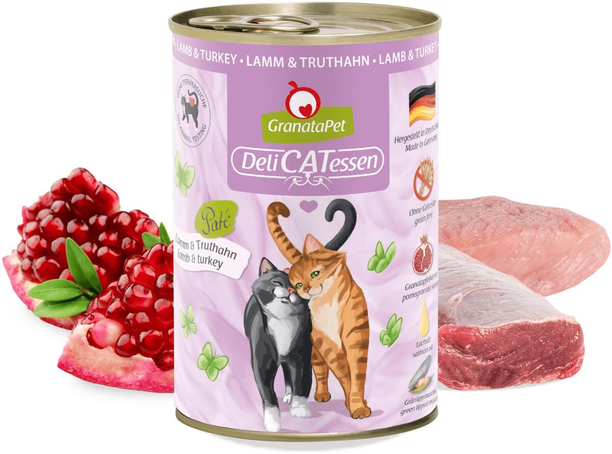 GranataPet DeliCATessen Nassfutter mit Lamm & Truthahn, 6x400g