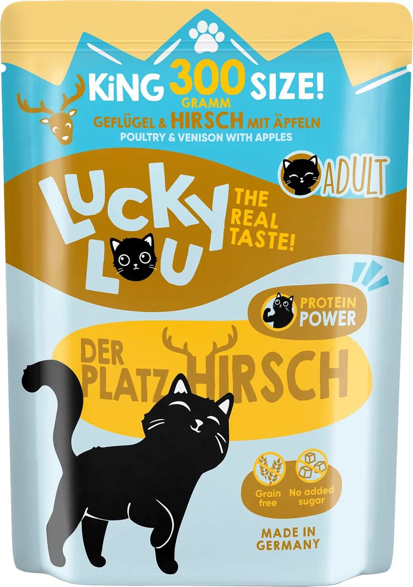 Lucky Lou Lifestage Adult Nassfutter mit Geflügel & Hirsch, 6x300g