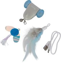 KERBL Pet Racing Topolino, giocattolo per gatti, elettronico, grigio, 6,4 x 5,2 x 2,6 cm