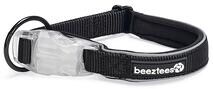 beeztees Parinca Premium Halsband, schwarz, 35-40x2cm
