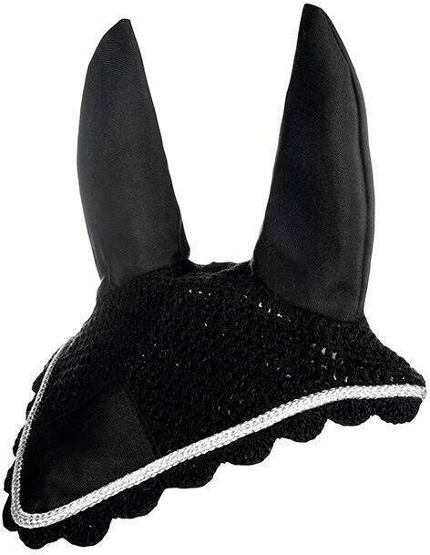 HKM Fliegenhaube, schwarz/silber, Pony