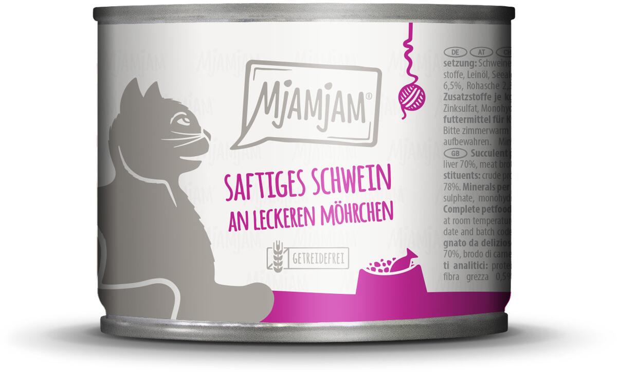 Mjamjam Katzenfutter mit Schwein & Möhrchen, 6x200g