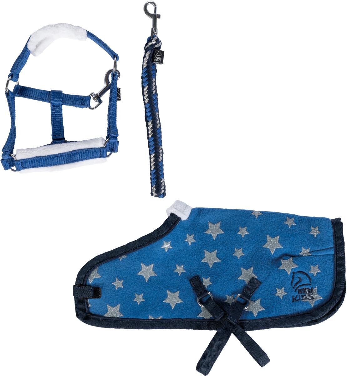 HKM Cuddle Pony Starset, blau mit Sternenmuster