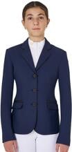 Giacca da torneo Equestro per ragazze, tessuto tecnico, blazer blu navy, 14 anni