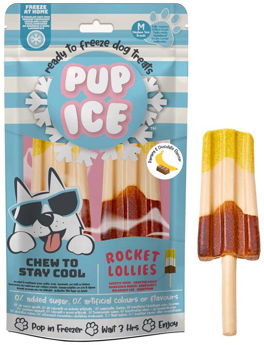 Imaginelles Pup Ice Rocket Lollies Hundesnack, 2 Stück, Banane & Schoko