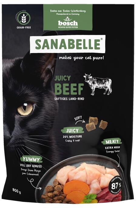 Sanabelle Juicy Trockenfutter mit Land-Rind, 800g