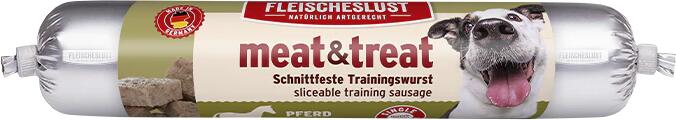 Fleischeslust meat & treat Trainingswurst, Pferd, 80g