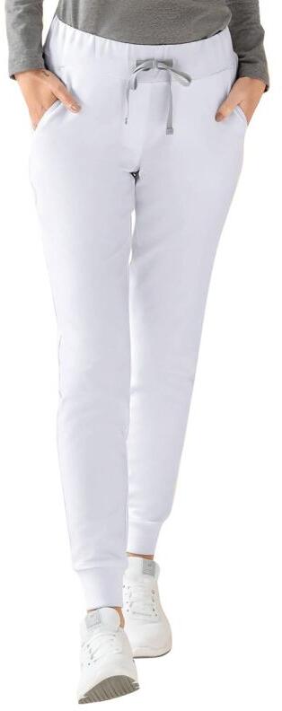 CLINIC DRESS Damen Hose, Saumbündchen, weiß, Gr. XL