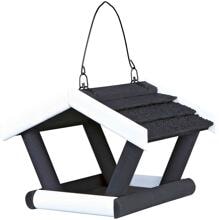 Mangiatoia pensile Trixie natura, legno di pino, 17x19x14cm, nero/bianco