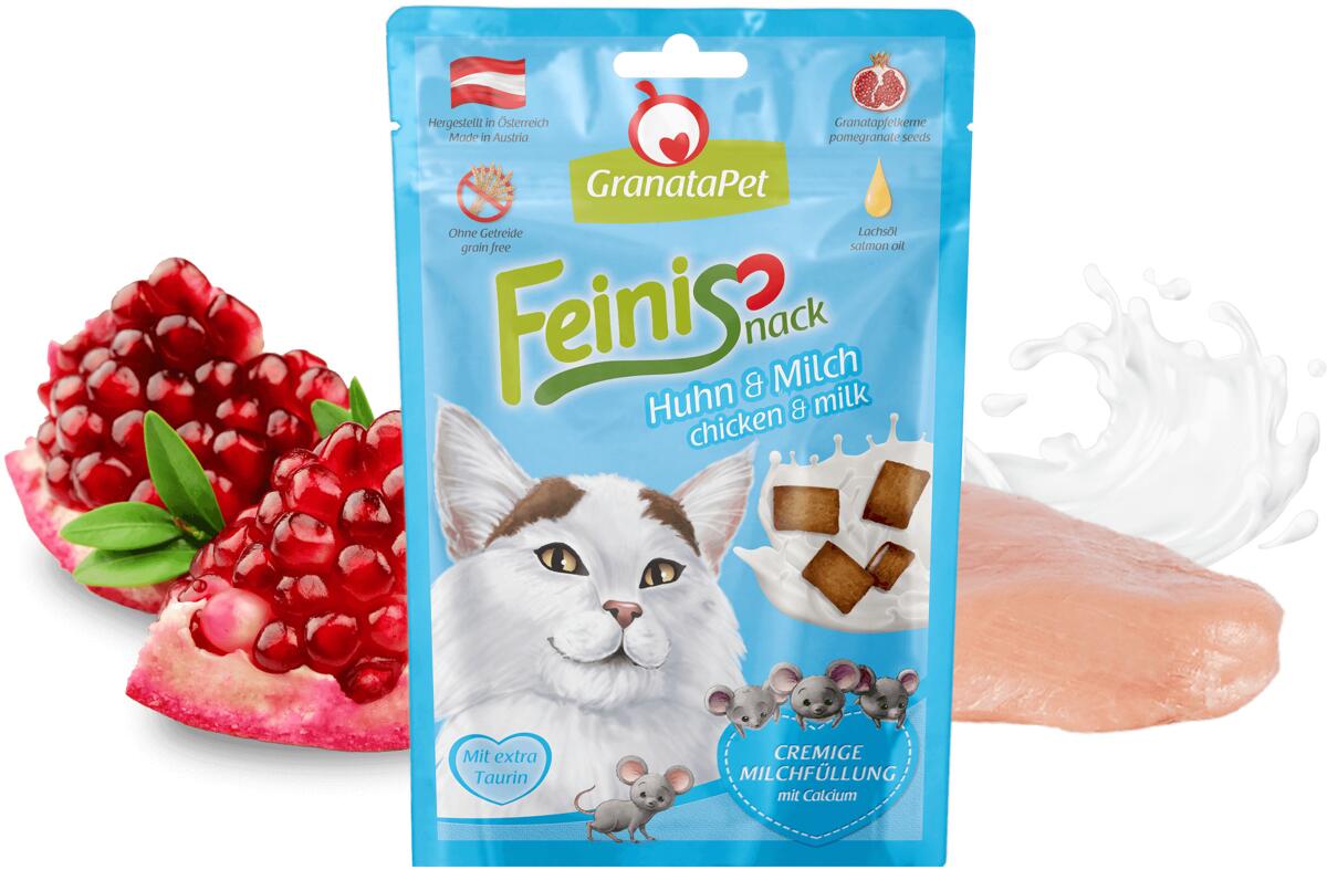 GranataPet FeiniSnack Katzensnack, 50g, Huhn & Milch