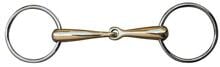 HKM water snaffle con anelli in acciaio inox, argentan, 16mm, 70/125mm