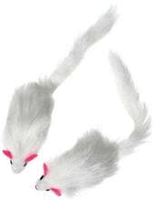 Karlie Katzenspielzeug Maus, Plüsch, weiß, 2 Stück, 5cm