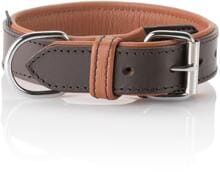 Knuffelwuff Detroit Hundehalsband mit Schnallenschutz, 35–43cm, 3,2cm, braun/orangebraun