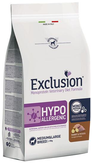 Exclusion Hypoallergenic Trockenfutter, Kaninchen & Kartoffel, groß, 12kg