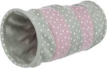 Trixie play tunnel, fleece, light grey/pink, ø25x50cm