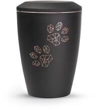 Urna per animali Völsing Karat Edition, zampe geometriche, velluto nero, 2,8 L