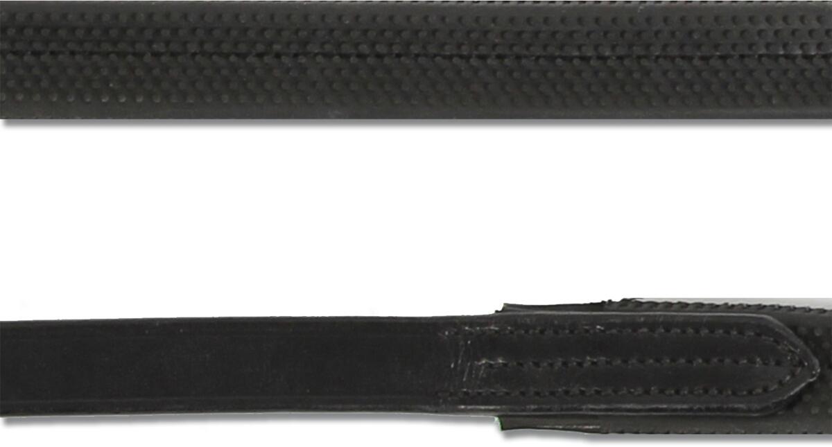 Waldhausen Gummizügel mit Leder, schwarz, 22mm
