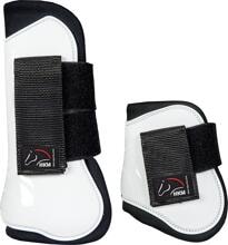 HKM Genua set di stivali/scarpe da salto, 4 pezzi, bianco/nero, pony