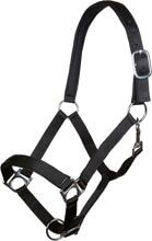 Cavezza HKM Stars, fodera morbida, nera, pony