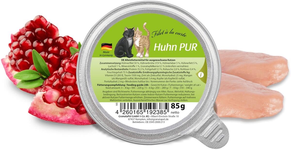 GranataPet Filet à la carte Nassfutter, 6x85g, Huhn PUR