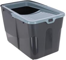KERBL Pet Buxo Katzentoilette mit Schaufel, schwarz/blau, 56x39x38,5cm