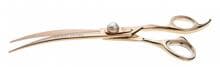 GEIB Gold Pearl Hundeschere, gebogen