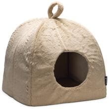 beeztees Moza Katzenhaus, Plüsch, beige, 40x40x40cm
