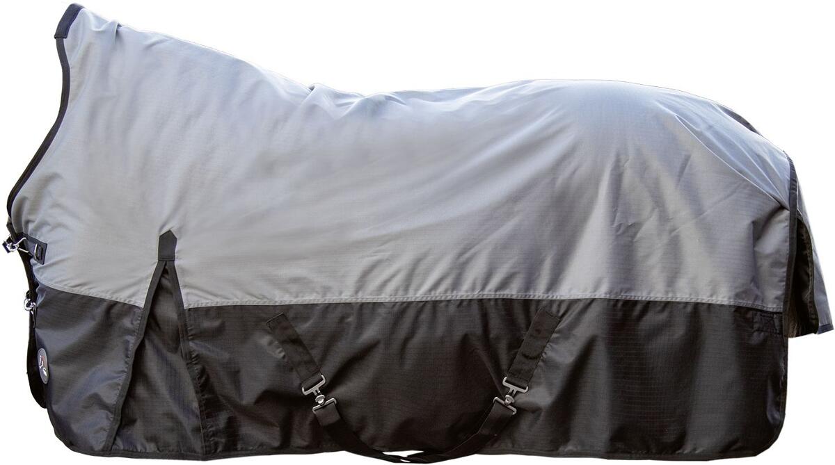 HKM Memphis Highneckdecke, 1680D, dünnes Futter, grau/schwarz, 115cm