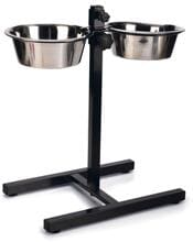 supporto per ciotola beeztees con ciotola in acciaio inox, 2x20cm