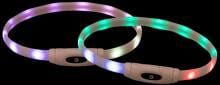 Trixie Flash USB light band, silicone, XS-XL, 65cm, multicoloured