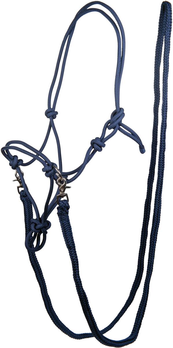 HKM Knotenhalfter mit Zügel, dunkelblau, Pony