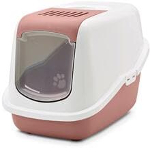beeztees Nestor Katzentoilette, rosa/weiß, 56x39x39cm