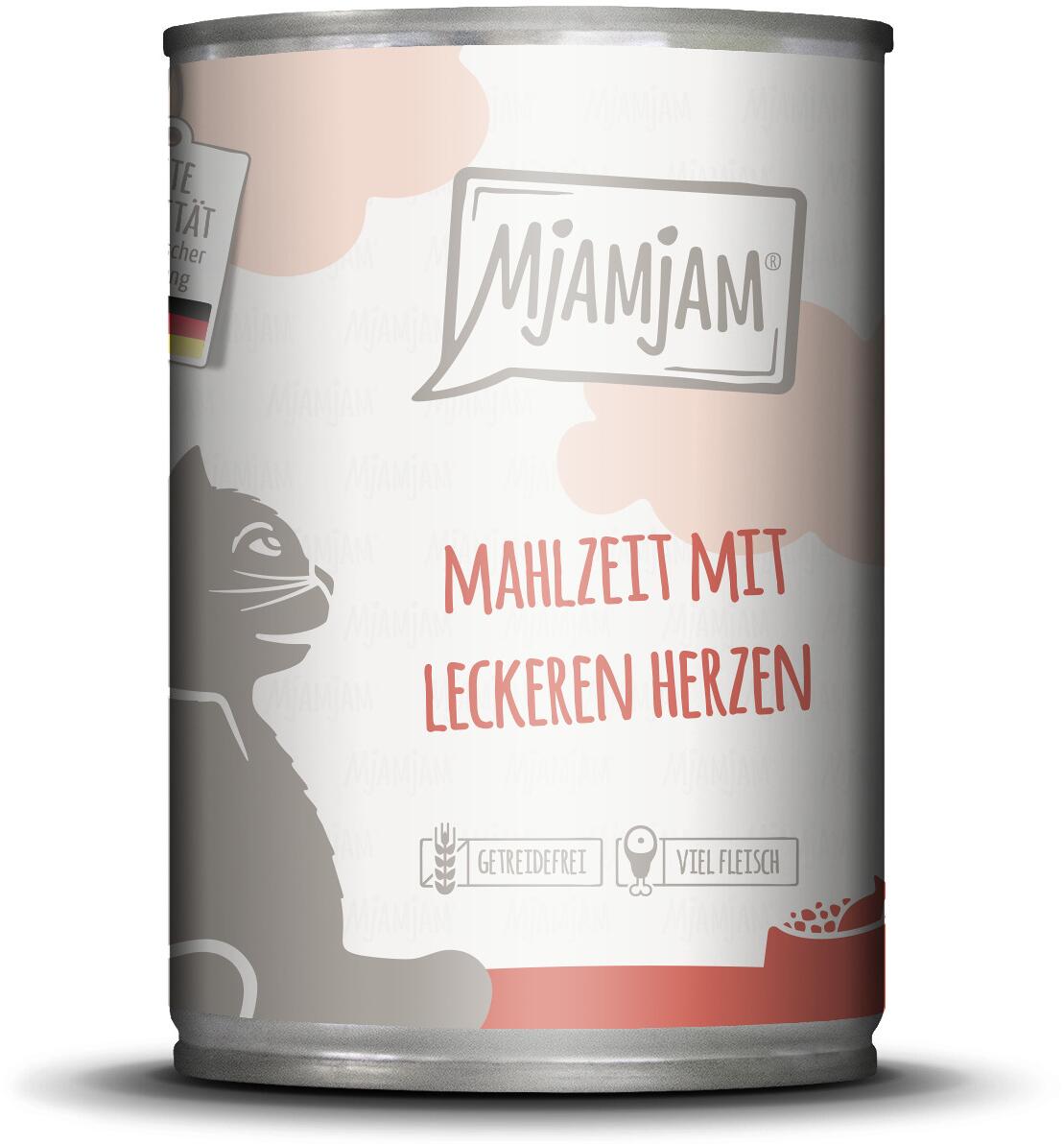 Mjamjam Katzenfutter mit Herzen, 6x400g