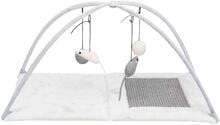 Tappeto tiragraffi Trixie Junior con arco di gioco, sisal/plush, grigio/grigio chiaro, 60x33x42cm