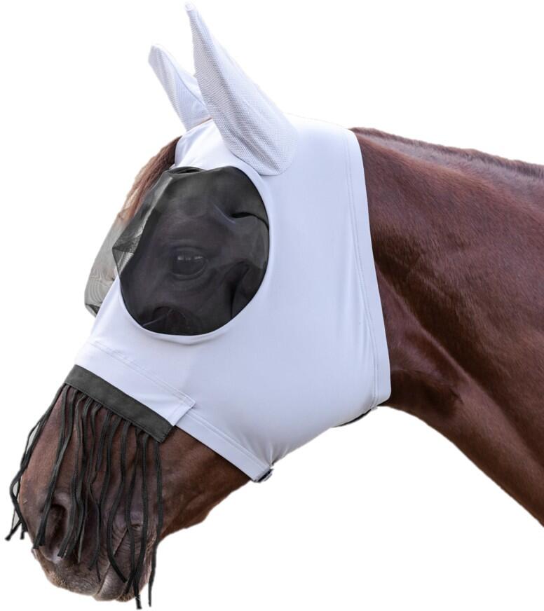 Waldhausen Puck Fliegenmaske mit Nasenfransen, silbergrau, VB