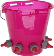 Secchio per agnelli KERBL Hobbyfarming, 8 litri, rosa trasparente, 5 ventose