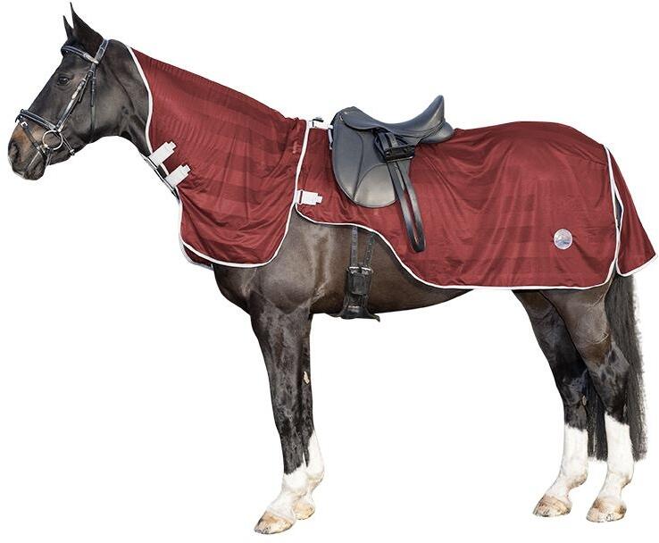 HKM Fliegenausreitdecke, abnehmbares Halsteil, dunkelrot, 105