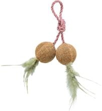 Palline di erba gatta Trixie su corda, iuta/piume, ø 4,5 cm