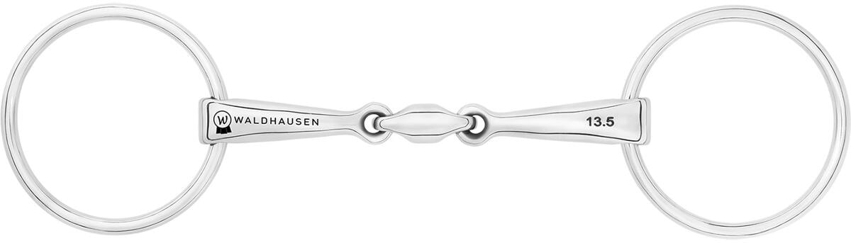 Waldhausen Wassertrense, doppelt gebrochen, Edelstahl, Ring 7cm, 14mm/12,5cm