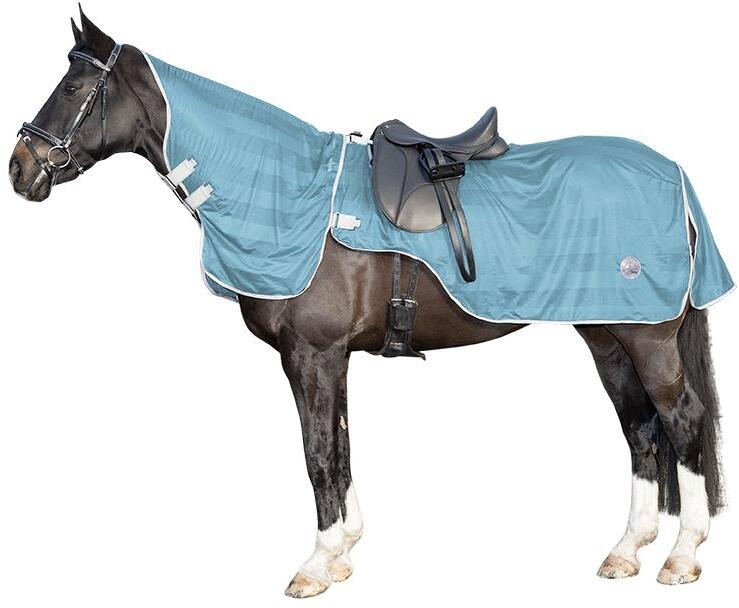HKM Fliegenausreitdecke, abnehmbares Halsteil, aqua, 125