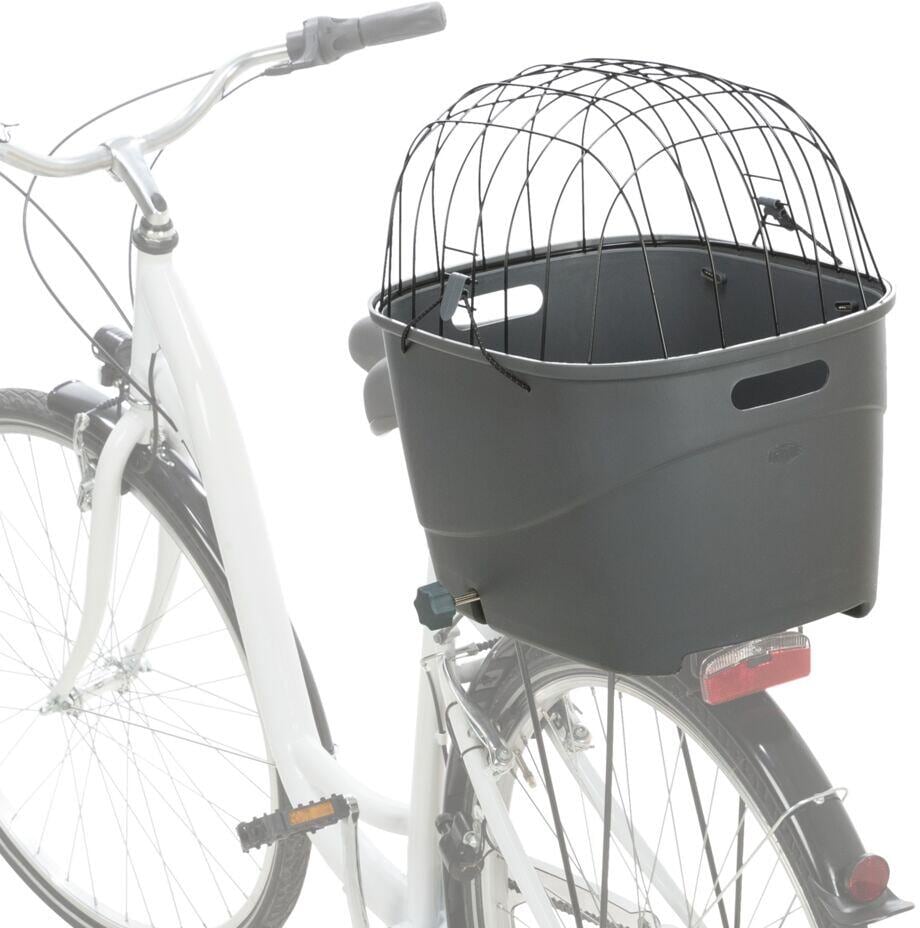 Trixie Fahrradkorb für Gepäckträger, Kunststoff/Metall, grau, 36x47x46cm