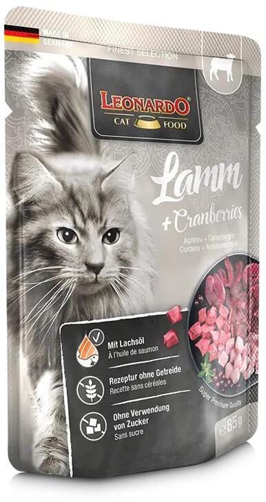 Leonardo Finest Selection Nassfutter, 16x85g, Lamm & Cranberries