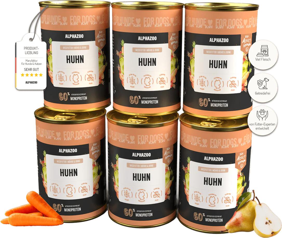 alphazoo Monoprotein Nassfutter, 6x400g, Huhn