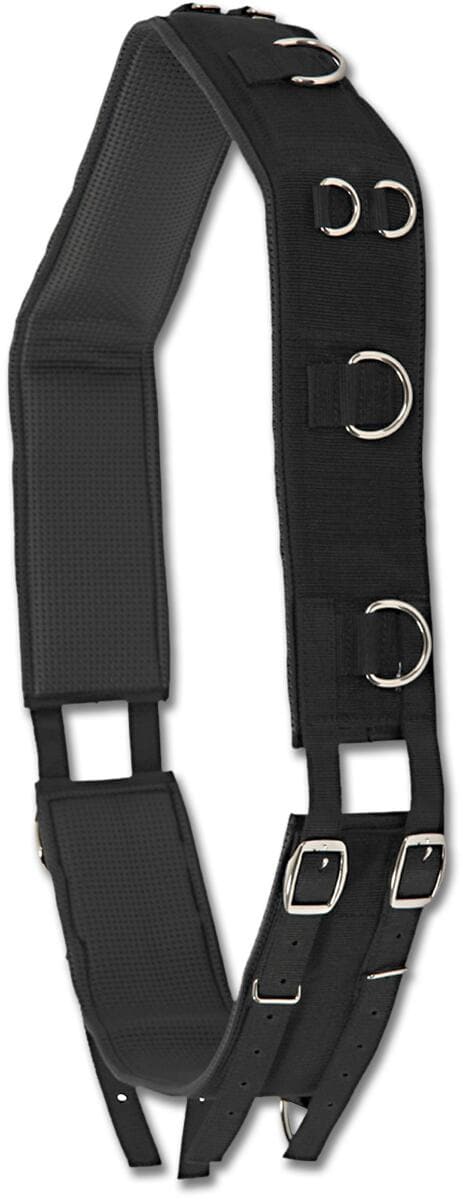 Waldhausen Longiergurt, schwarz, WB, 13 Ringe