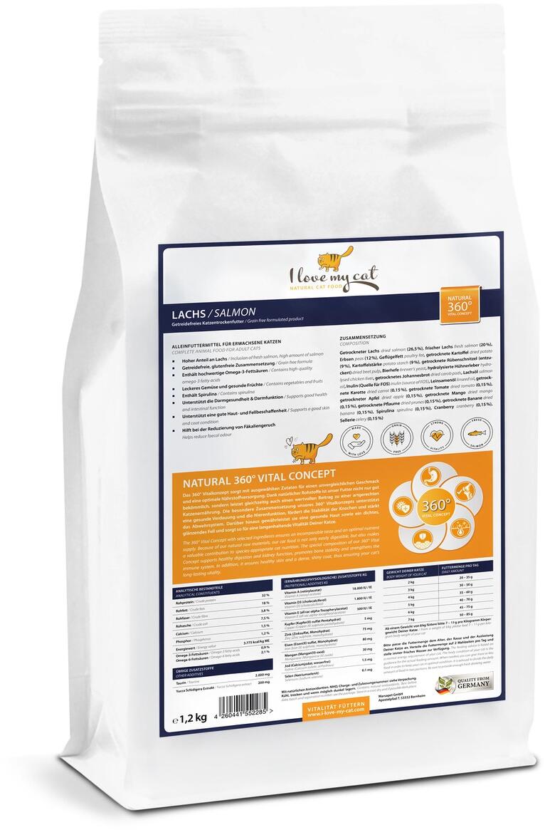 I love my cat | mit Lachs | 1.2 kg getreidefreies Katzenfutter
