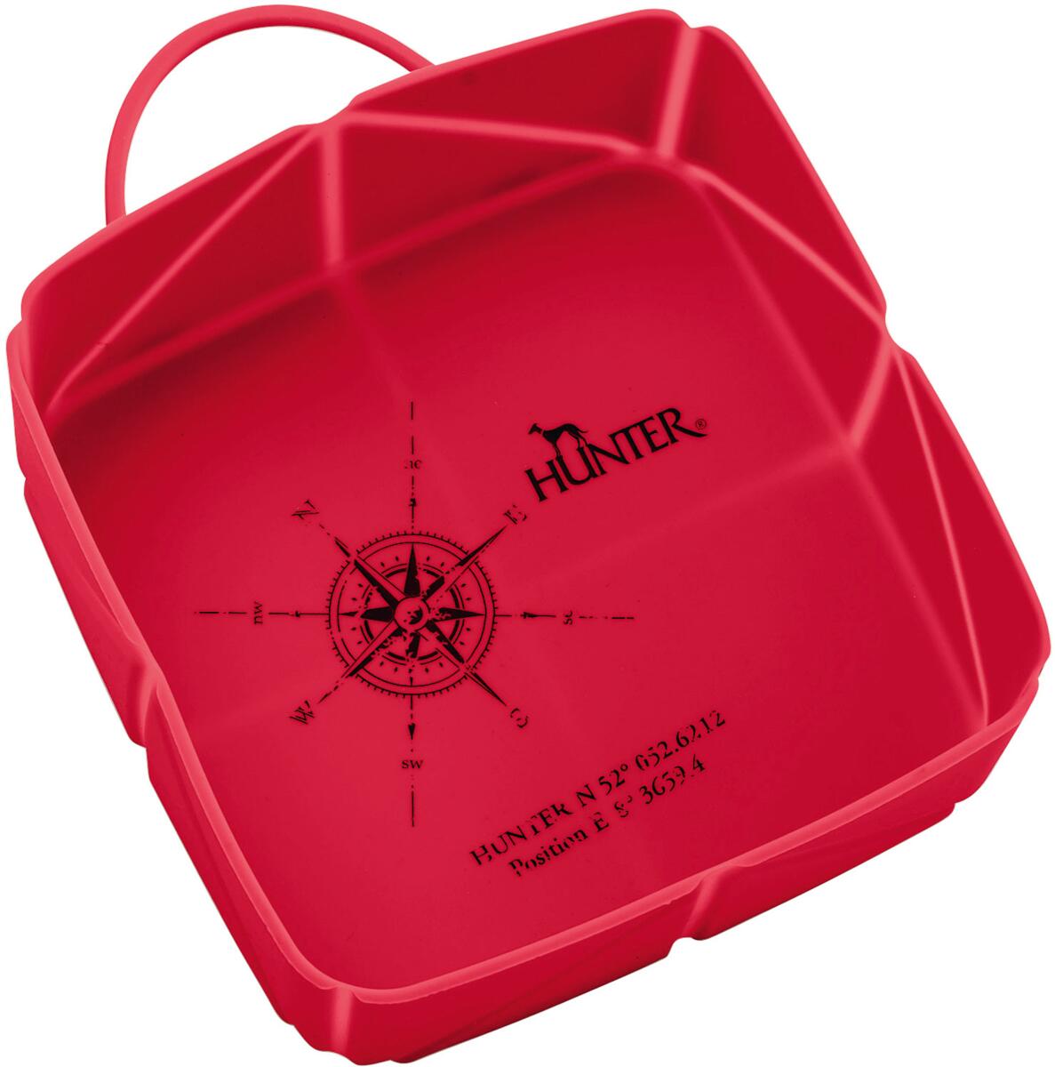 Hunter Silikon Falt-Reisenapf LIST | 590 ml | 15 x 12 x 5 cm | für Hunde | Rot