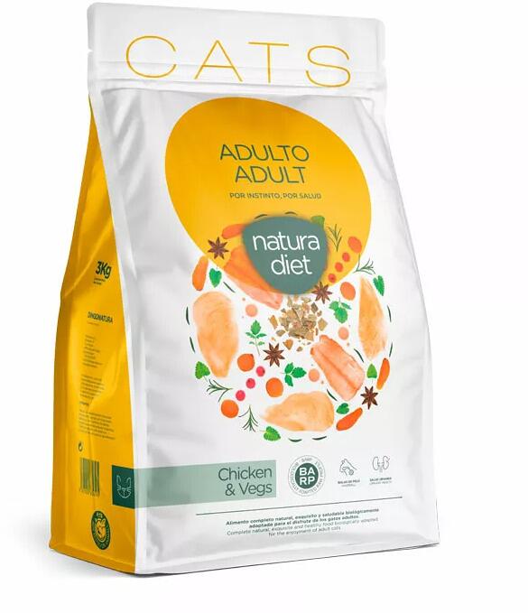 natura diet Cat Adult Trockenfutter, Huhn & Gemüse, 3kg