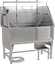 Aeolus Edelstahlbadewanne mit Treppeneinstieg, 127x69x134,5cm